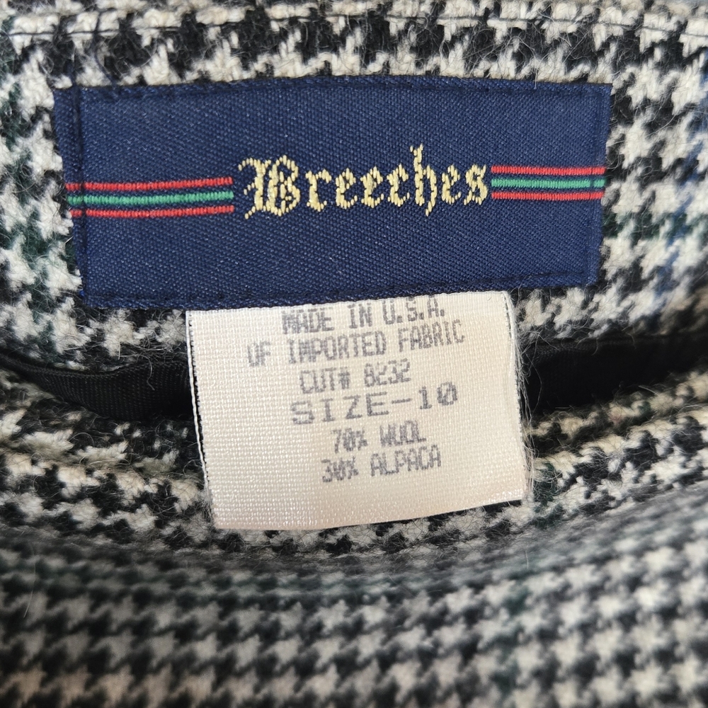 Vintage Breeches Wool Alpaca Houndstooth Wrap Skirt Size 10 Classic Preppy Skirt - Picture 8 of 8